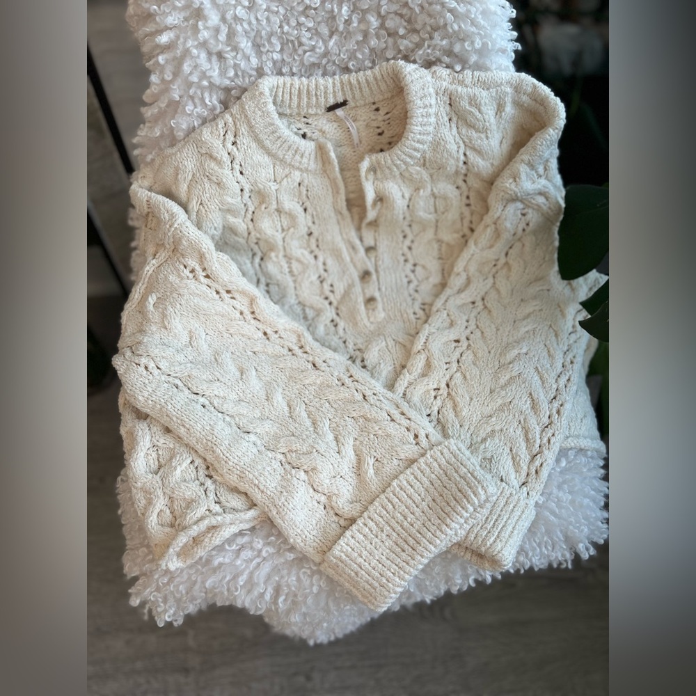 🐈⛅️Authentic Free People Polly Cable-Knit Sweater🧸 - Picture 11 of 17
